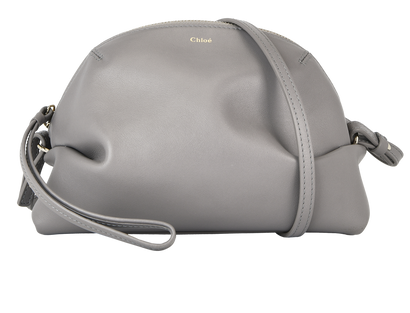 Mini Judy, &pound;395, Handbags, Grey, Leather, Front view